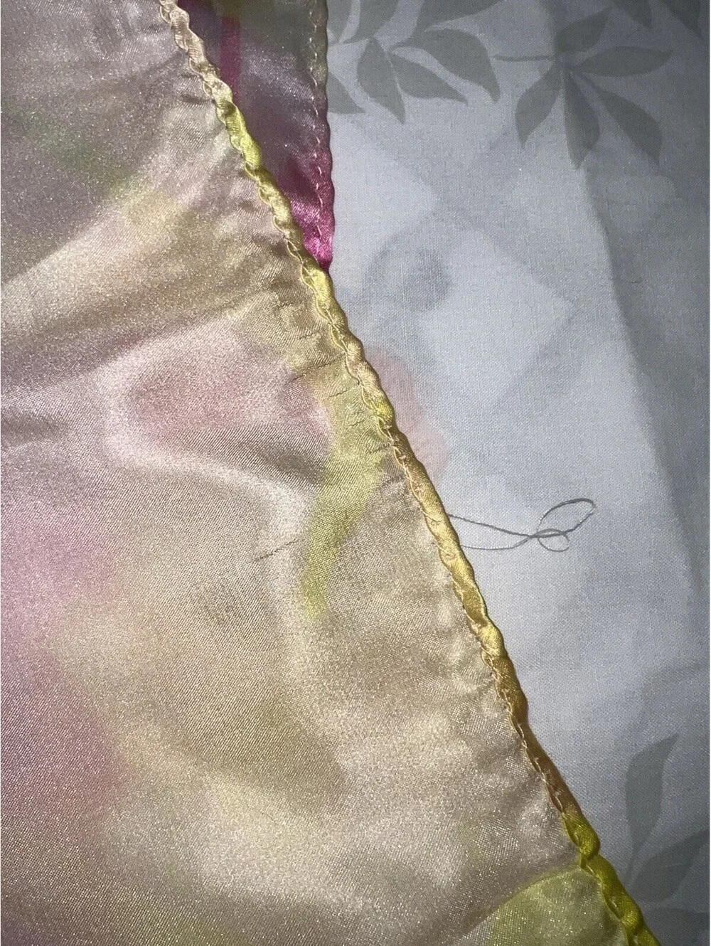 Perrier Jouet Champagne Scarf 100% Silk Pink And Green 30” x 30” Promotional